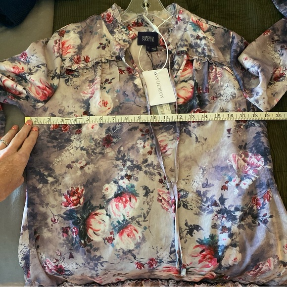 NWT Marchesa Notte Floral Textured Charmeuse Mini Ruffle Trim Dress size 4 - Picture 6 of 11